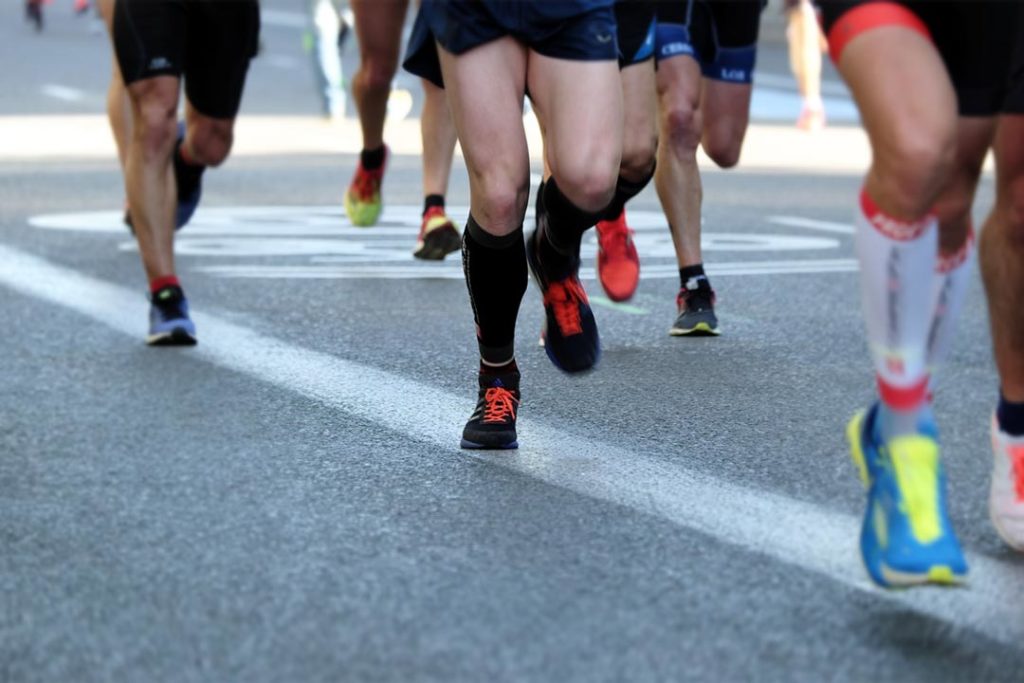 Runners' Feet During Race